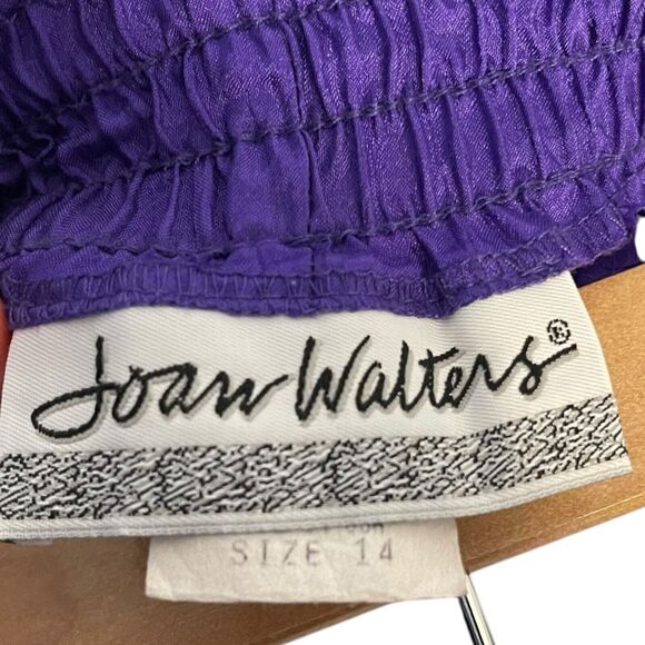 Joan Walters Windbreaker Pants Women's 14 Purple Casual Vintage USA Pockets Chic - Picture 10 of 15
